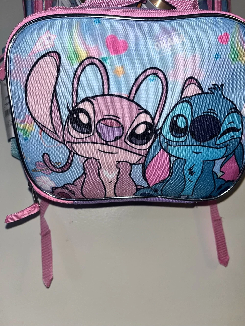 Disney Pink and Blue Lilo & Stitch Kids Backpack and Lunch Bag Set